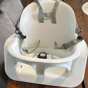White Baby Seat with Safety Straps